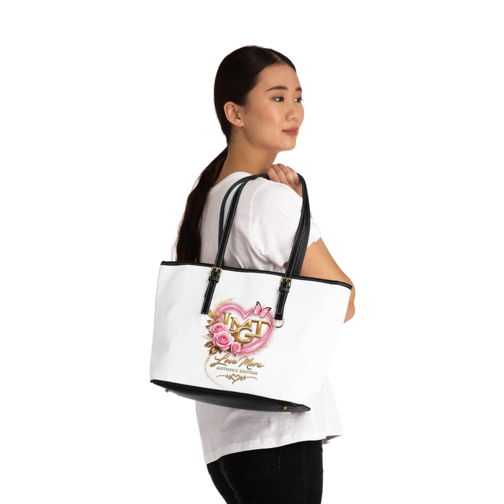 Happy Mother’s Day Love More  PU Leather Shoulder Bag — 'Gratitude Is My Superpower' Mother's Day Tote