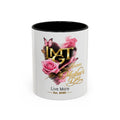 Happy Mother’s Day Love More Accent Coffee Mug — Floral Pink Roses & Butterfly Accent (11/15oz)
