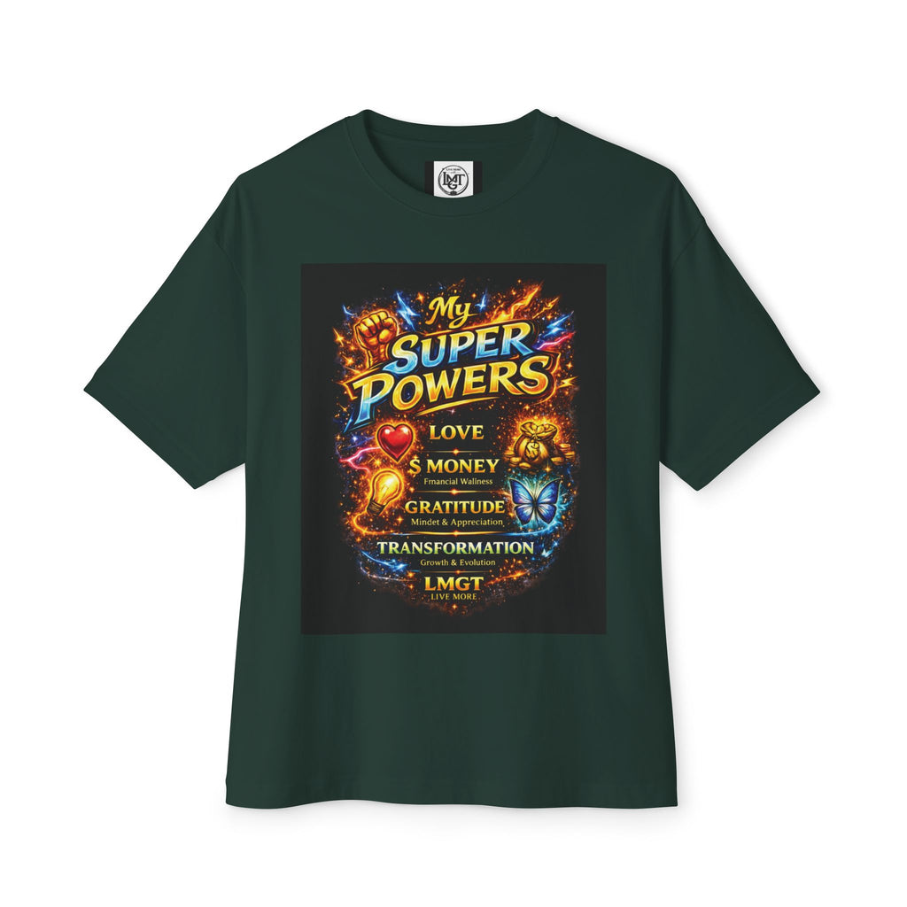 T-Shirt — "My Super Powers: Love, Money, Gratitude, Transformation" Motivational Graphic Tee