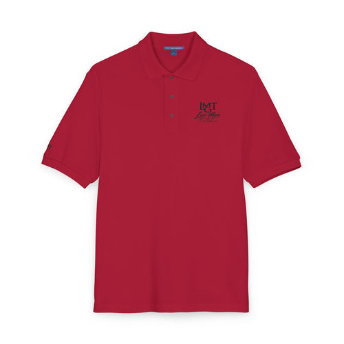 Embroidered 'Live More' Polo Shirt