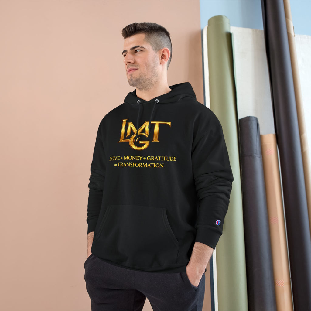 LMT Gold Logo Hoodie — Love • Money • Gratitude Transformation Pullover