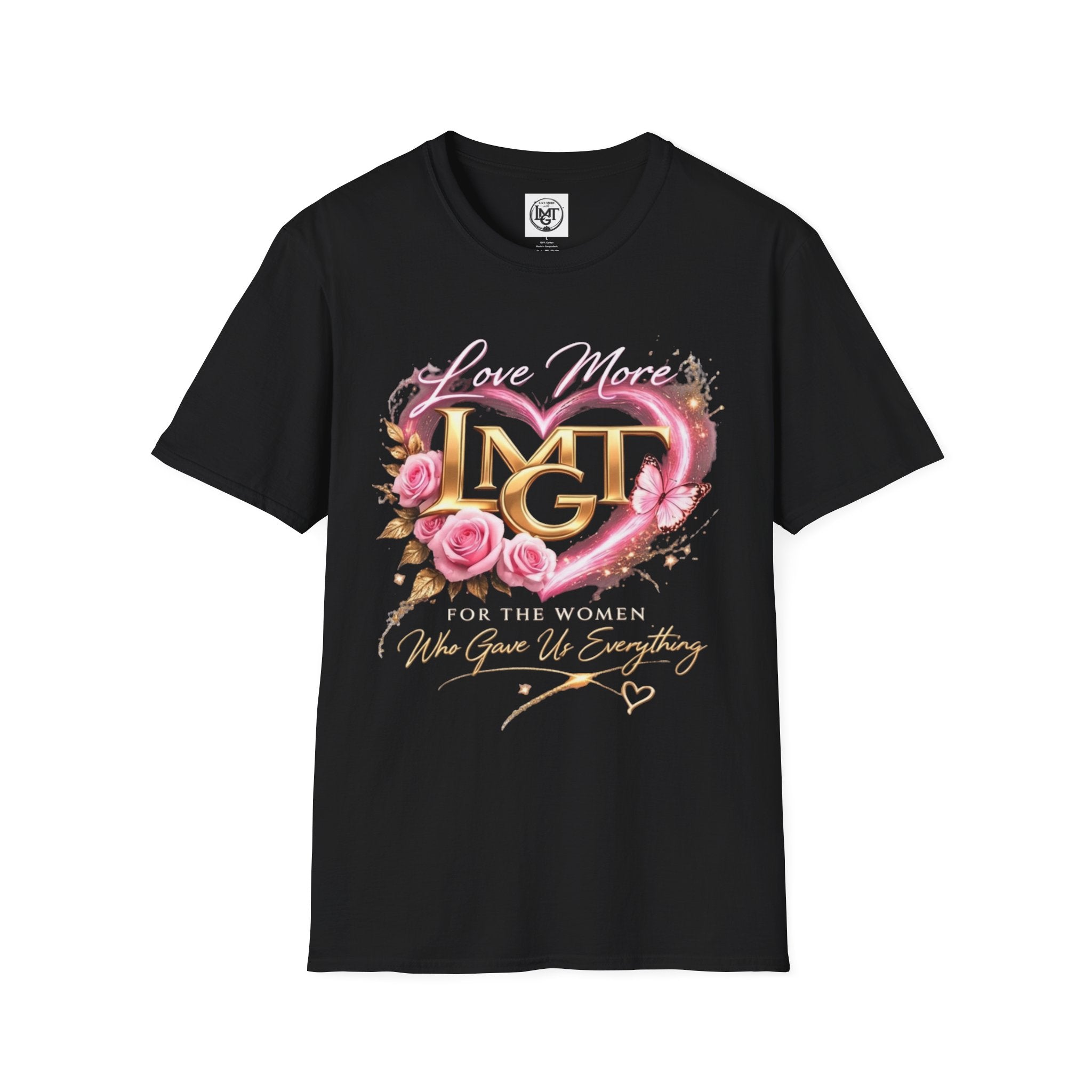 Happy Mother’s Day Love More  Love Heart Monogram T-Shirt — 'Floral Graphic Tee