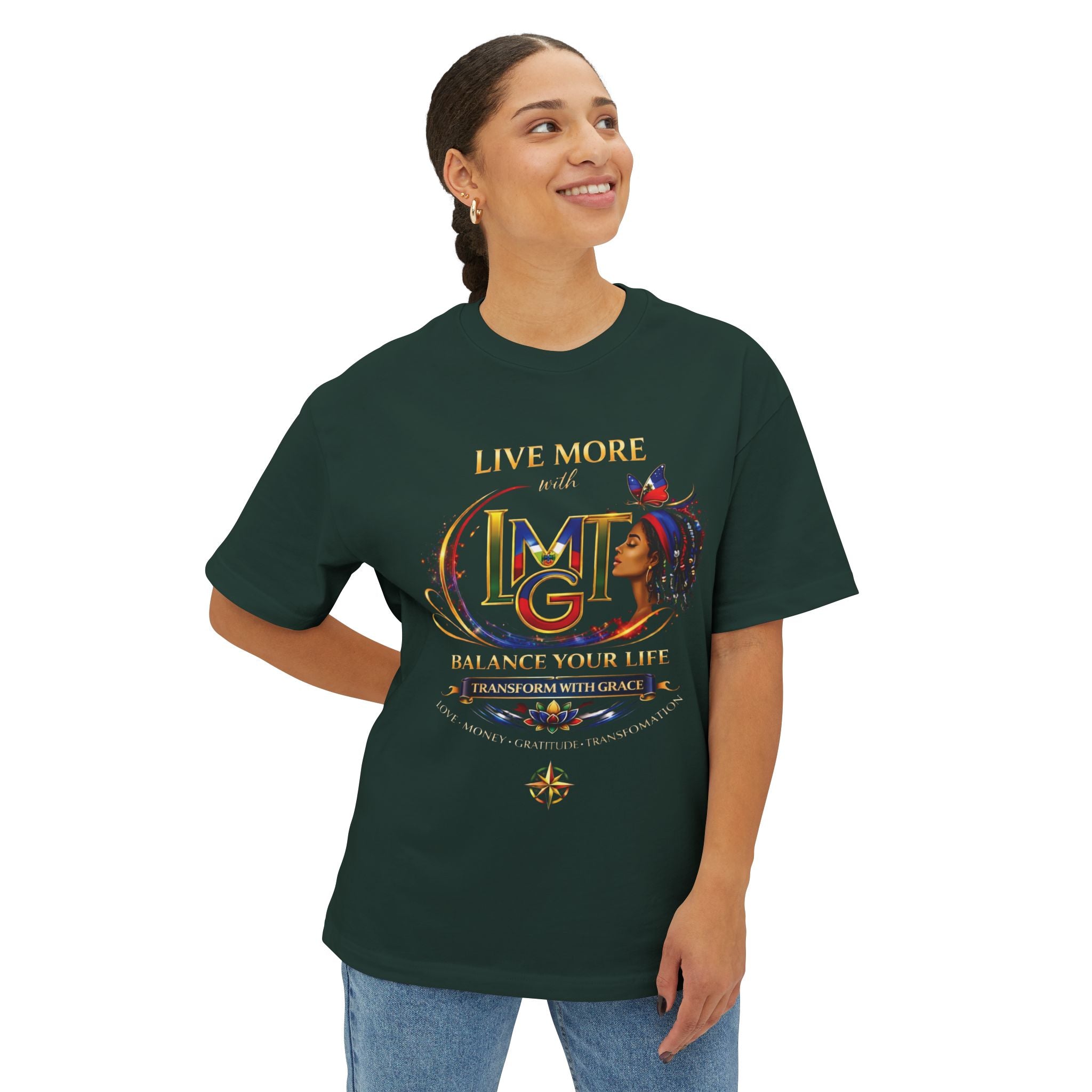 Live More LMGT Transformation Haiti T-Shirt | Plain T-Shirt, Oversized Fit