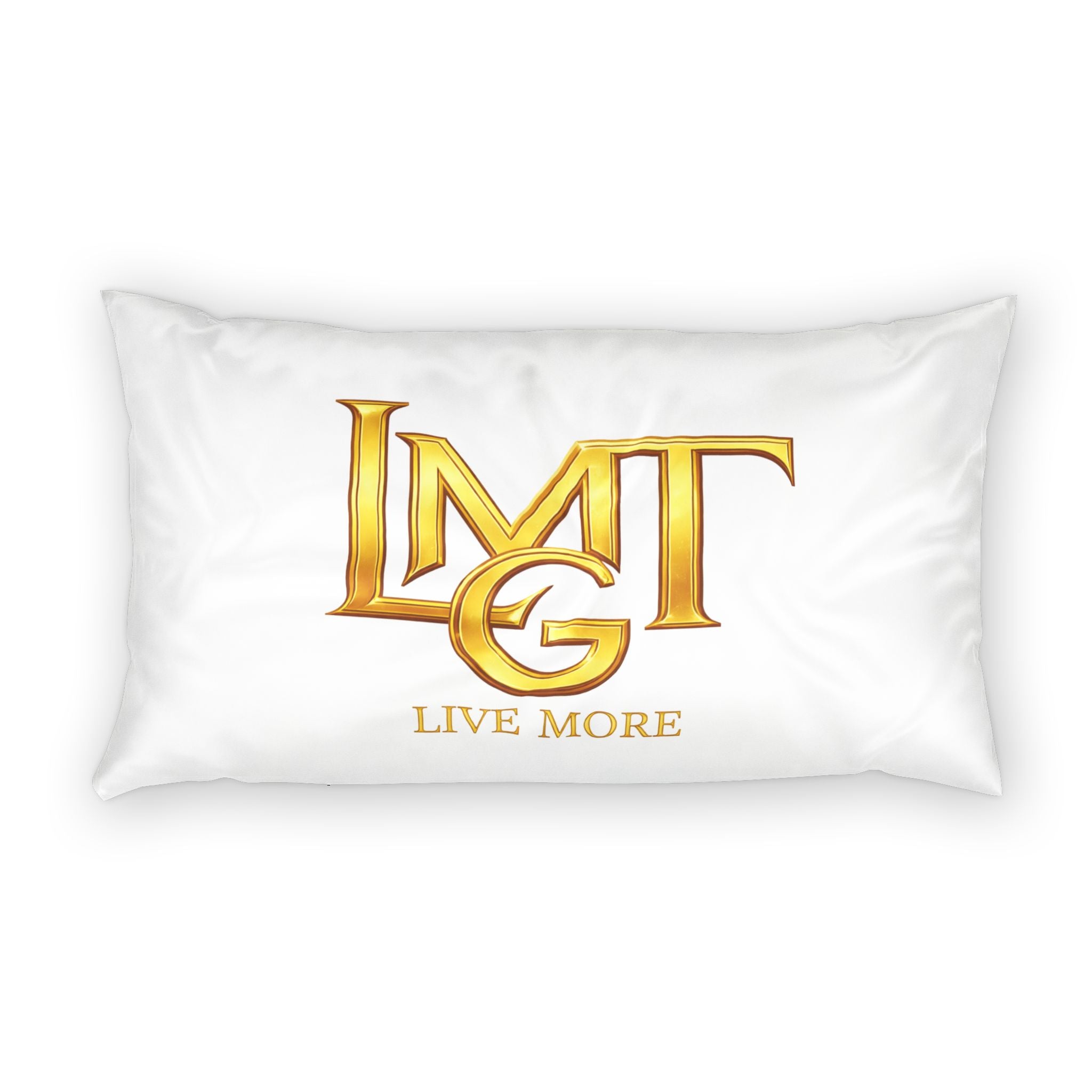 Live More with LMTG Gold / White Logo Pillow Sham