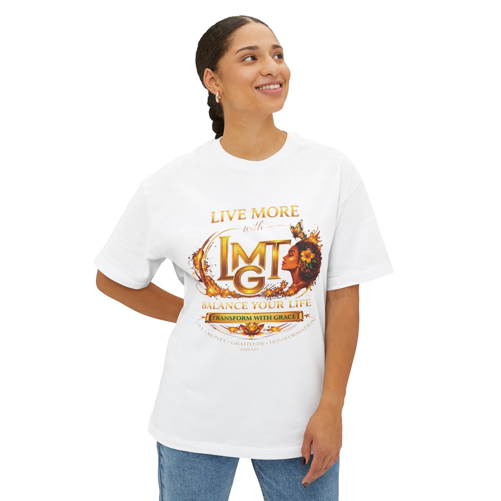 Live More LMGT Transformation with Grace T-Shirt | Plain T-Shirt, Oversized Fit