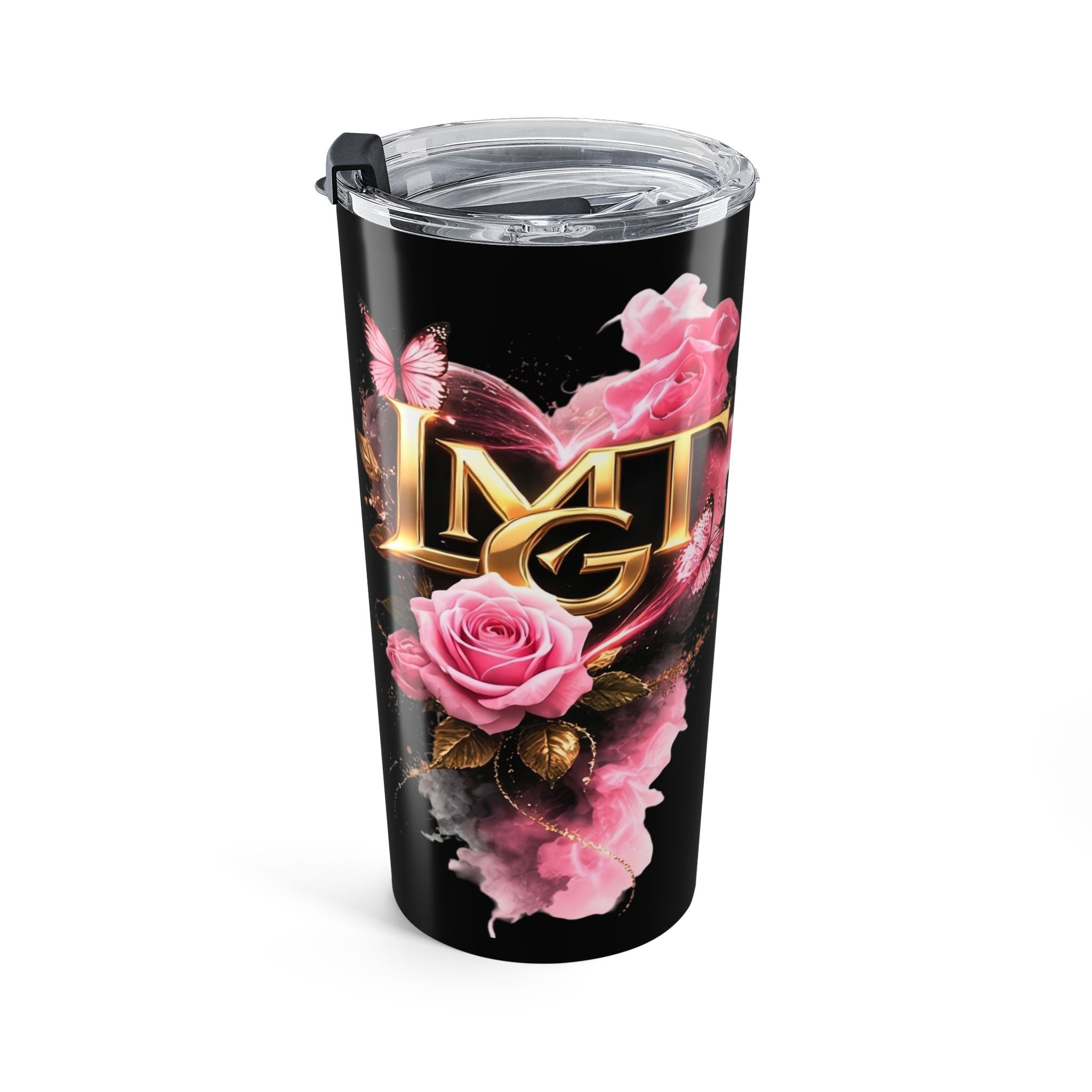20oz Floral LMGT Tumbler — Elegant Monogram Drinkware
