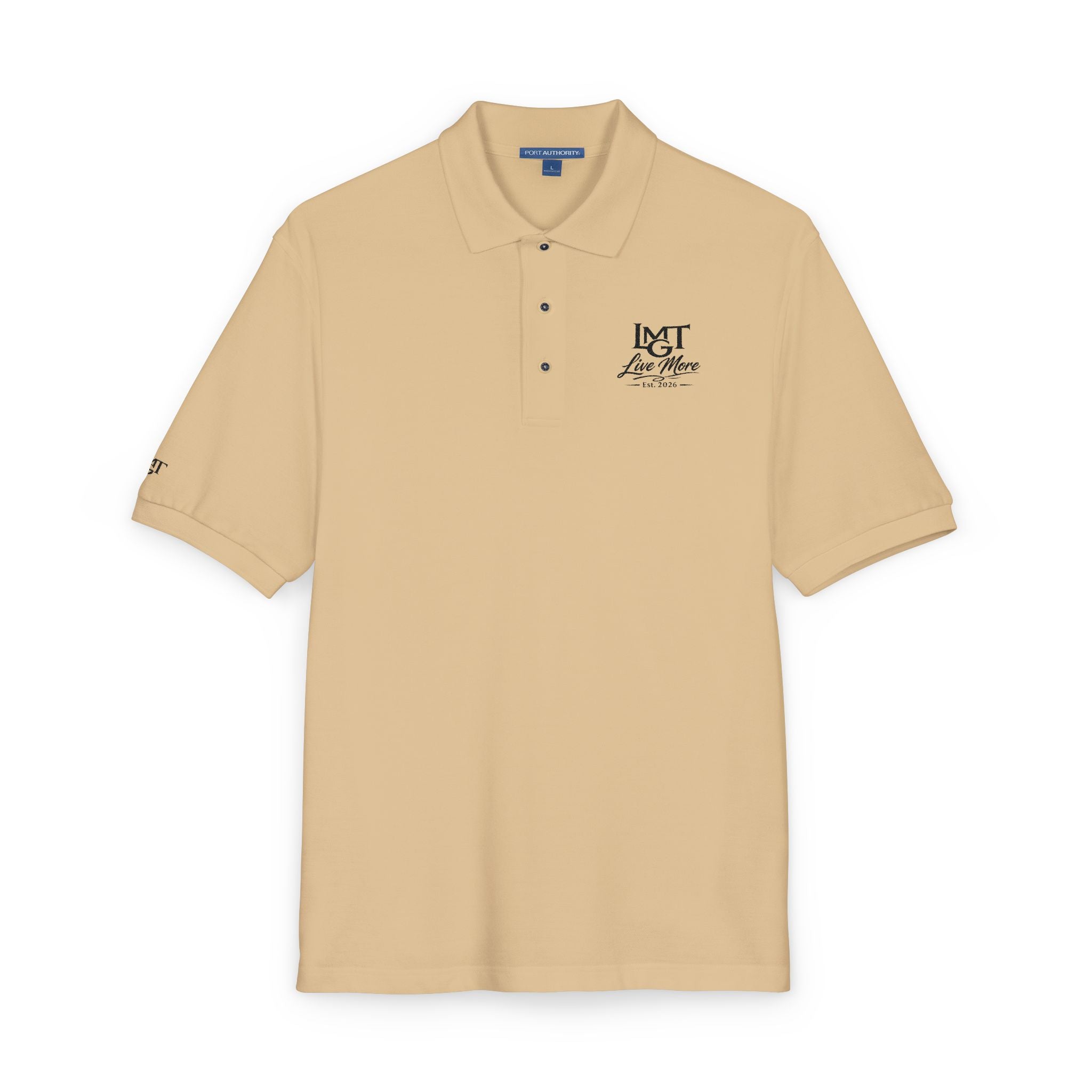 Embroidered 'Live More' Polo Shirt
