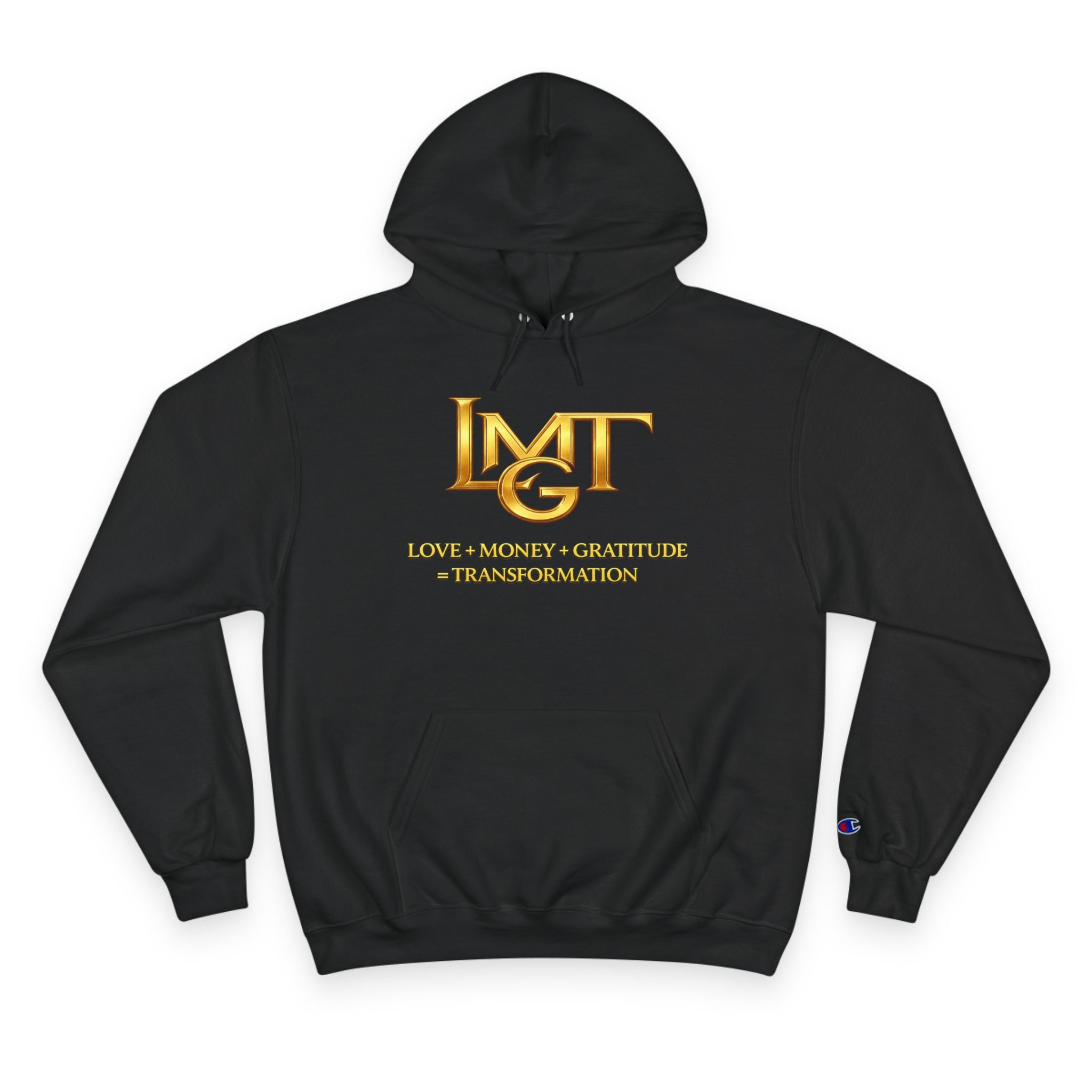 LMT Gold Logo Hoodie — Love • Money • Gratitude Transformation Pullover