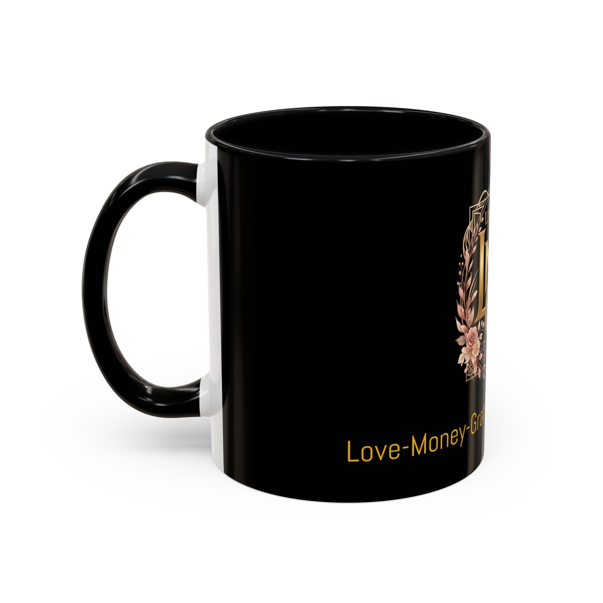 LMGT Global Tribe Accent Coffee Mug — 'Money·Gratitude·Transformation' Inspirational Black 11/15oz