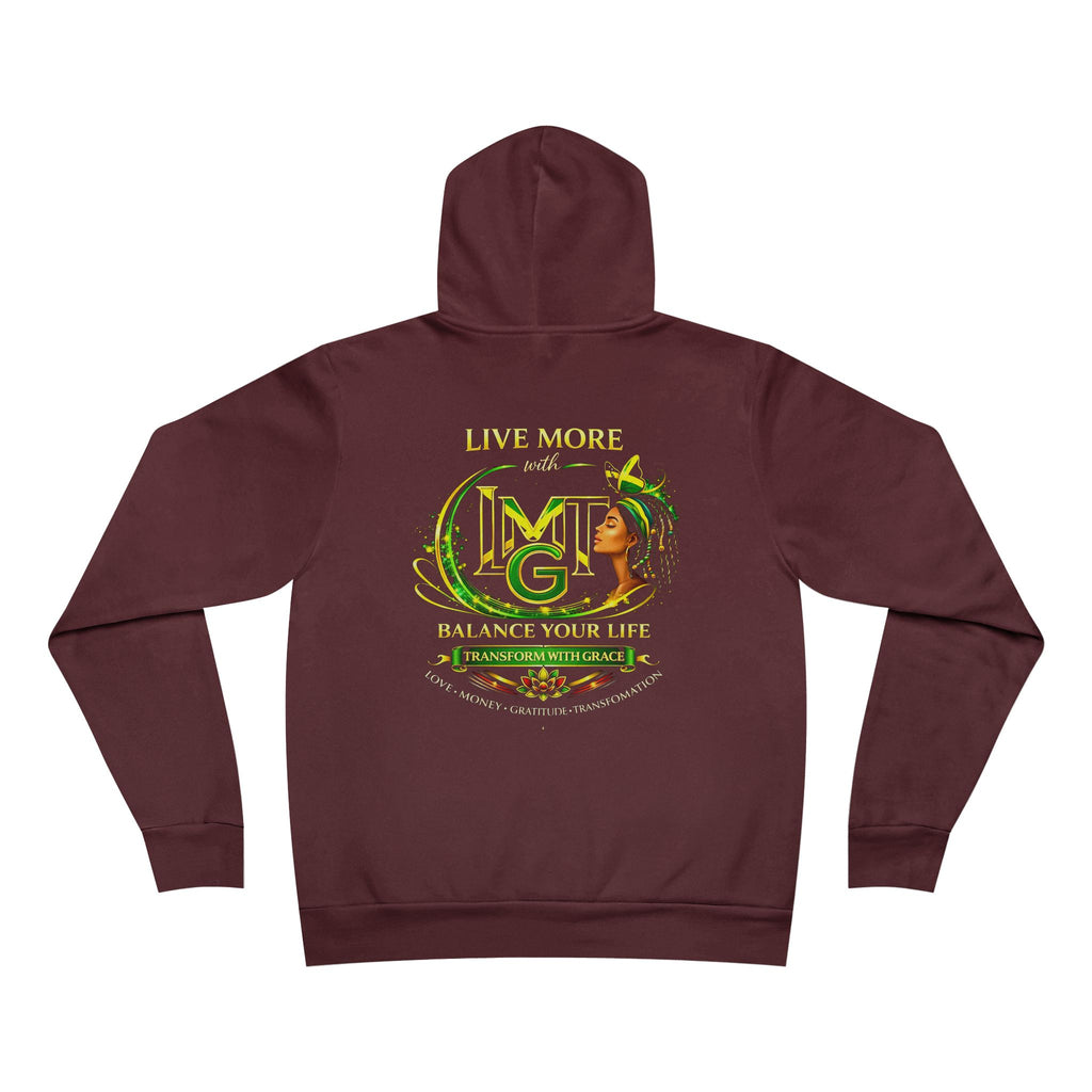 Live More Hoodie — 'Jamaica Global Tribe' Motivational Pullover with Tropical Crest