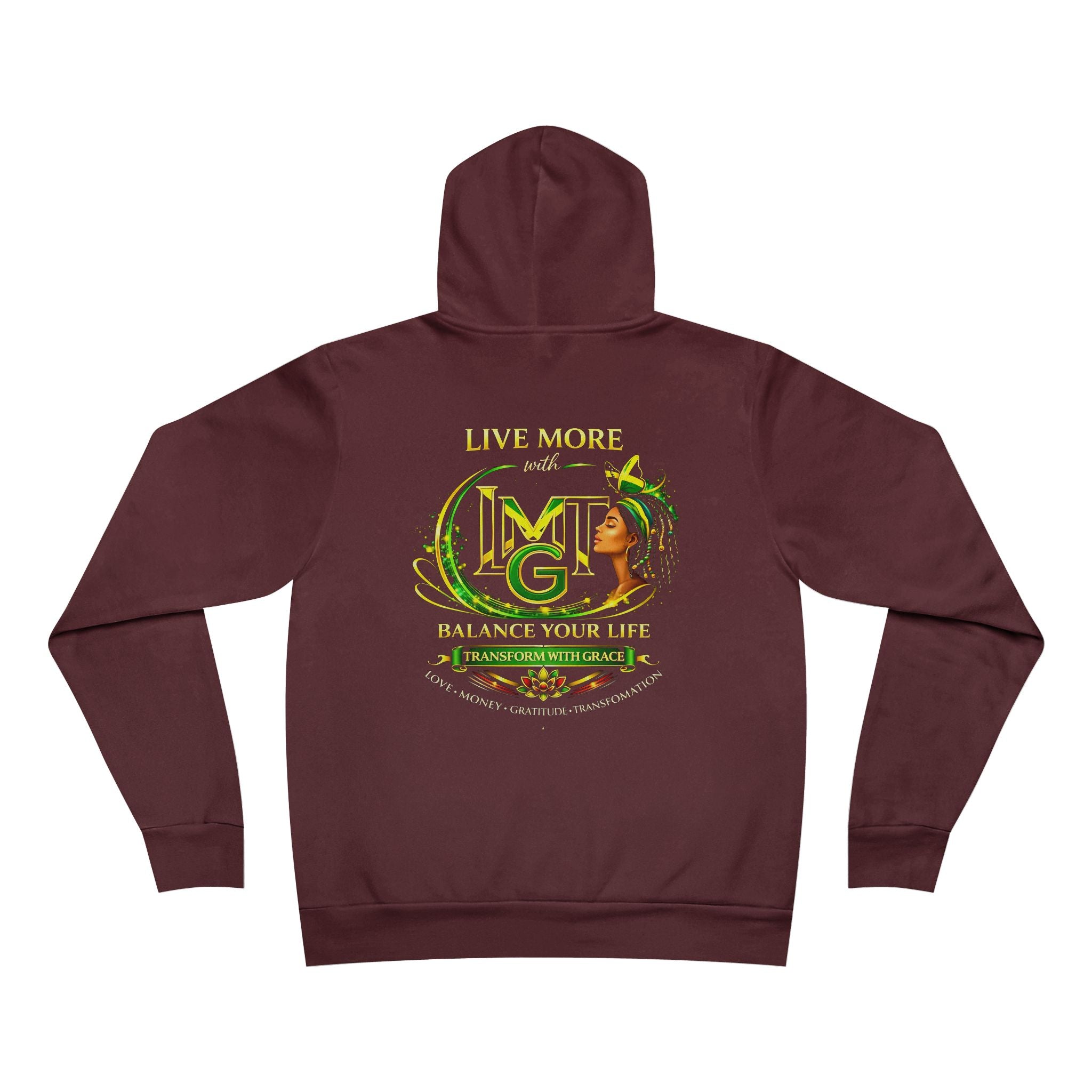 Live More Hoodie — 'Jamaica Global Tribe' Motivational Pullover with Tropical Crest
