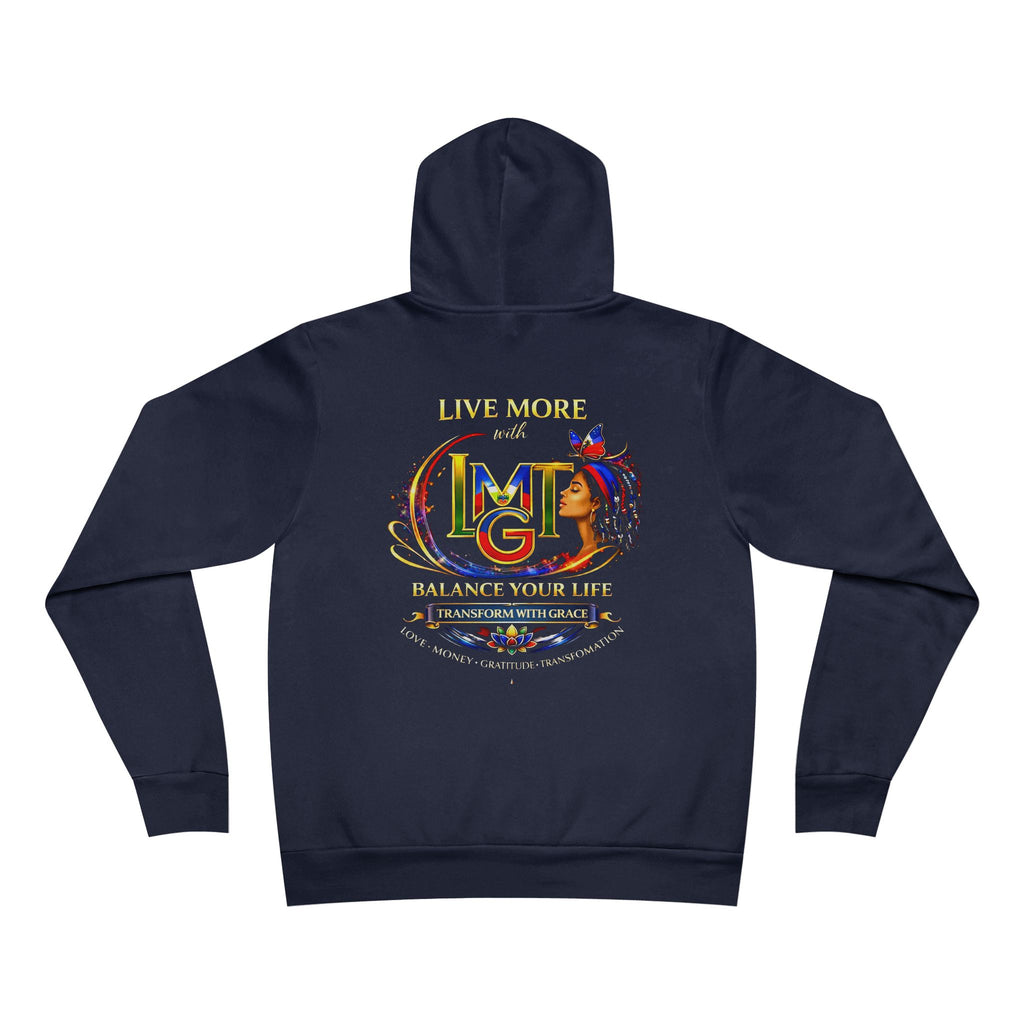 Live More Hoodie — 'Haitian Global Tribe' Motivational Pullover with Tropical Crest