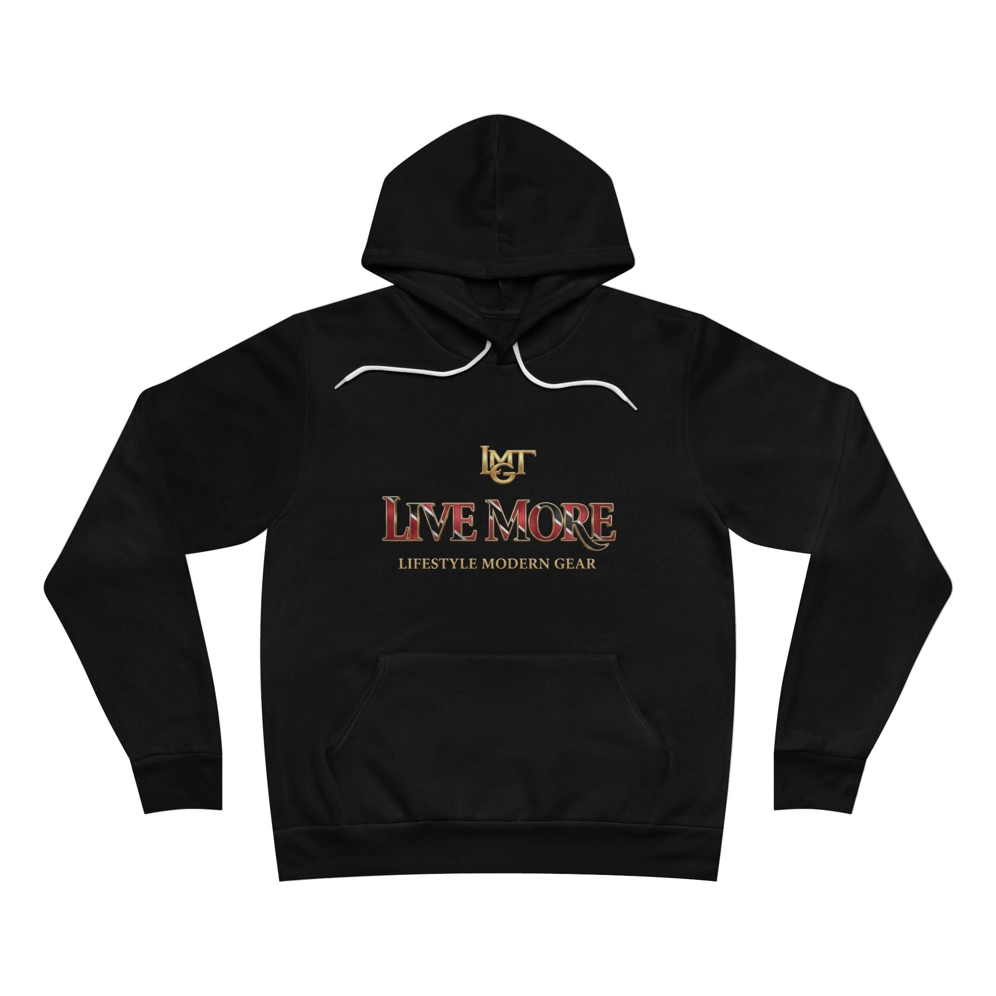 Live More Hoodie — 'Trinidad Global Tribe' Motivational Pullover with Tropical Crest