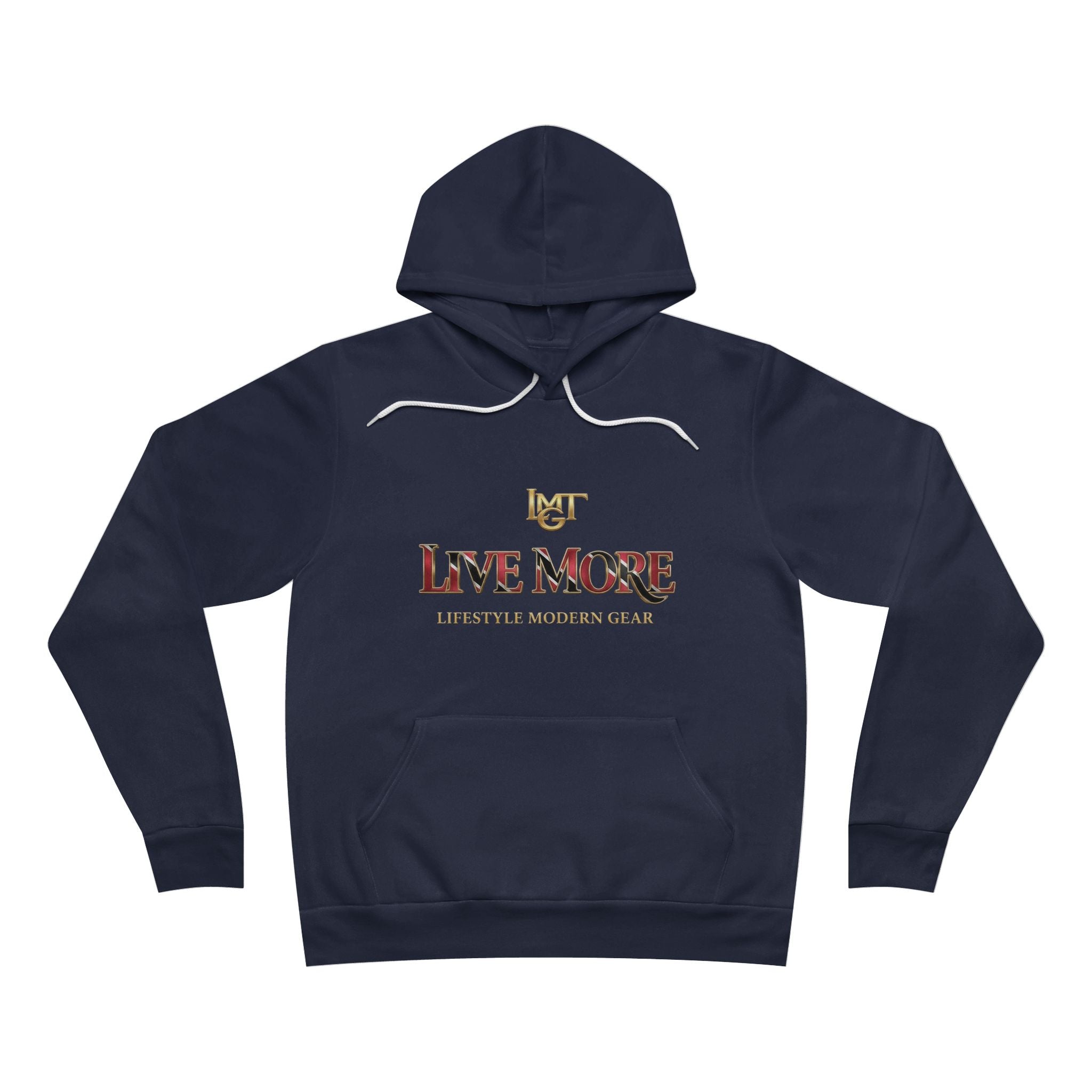 Live More Hoodie — 'Trinidad Global Tribe' Motivational Pullover with Tropical Crest