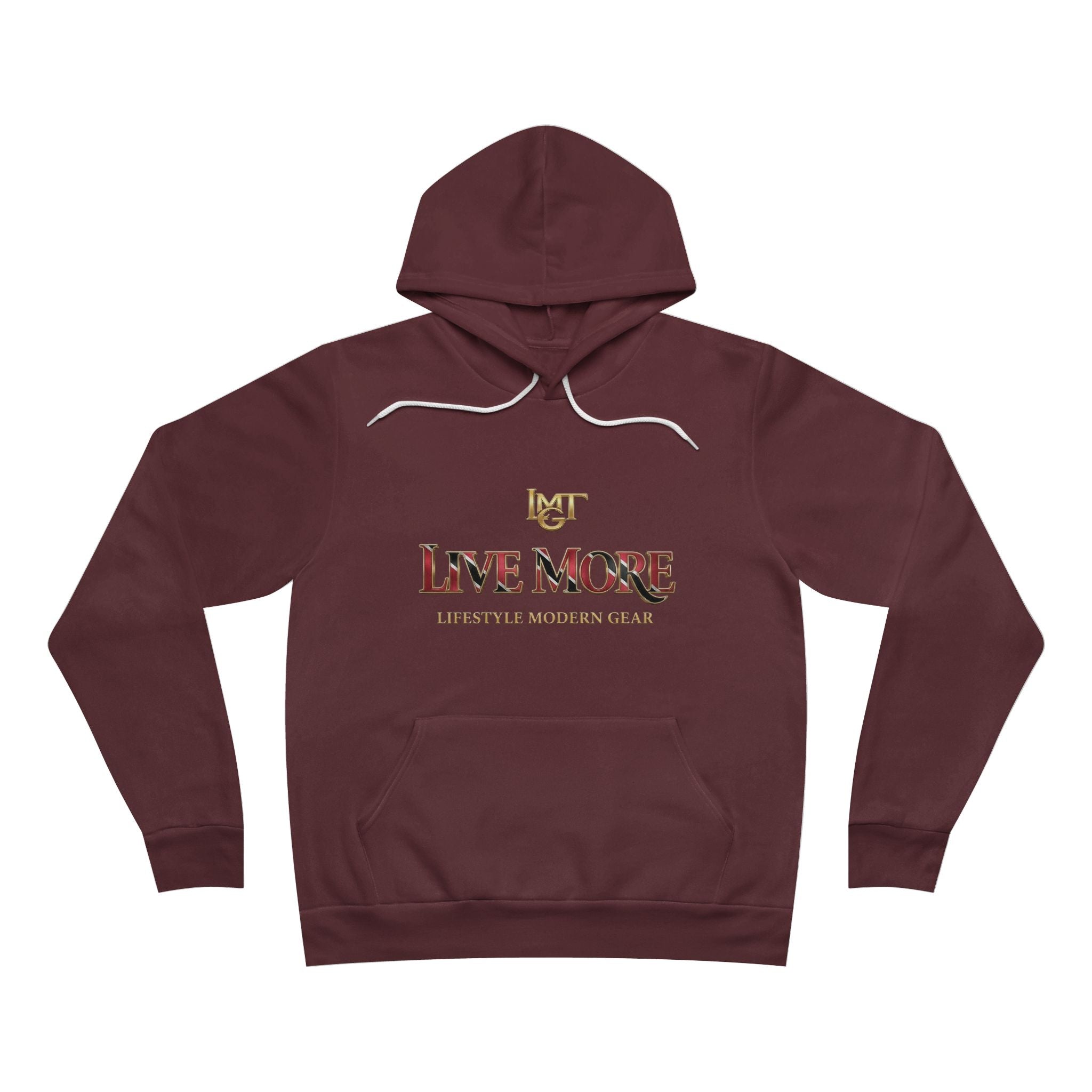 Live More Hoodie — 'Trinidad Global Tribe' Motivational Pullover with Tropical Crest