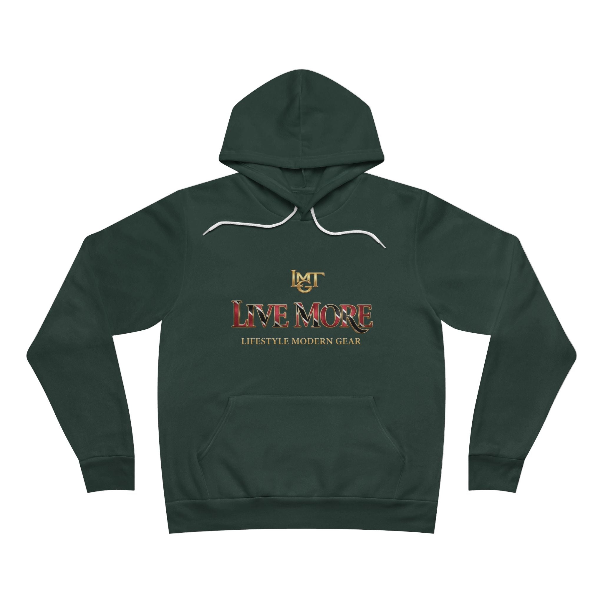 Live More Hoodie — 'Trinidad Global Tribe' Motivational Pullover with Tropical Crest