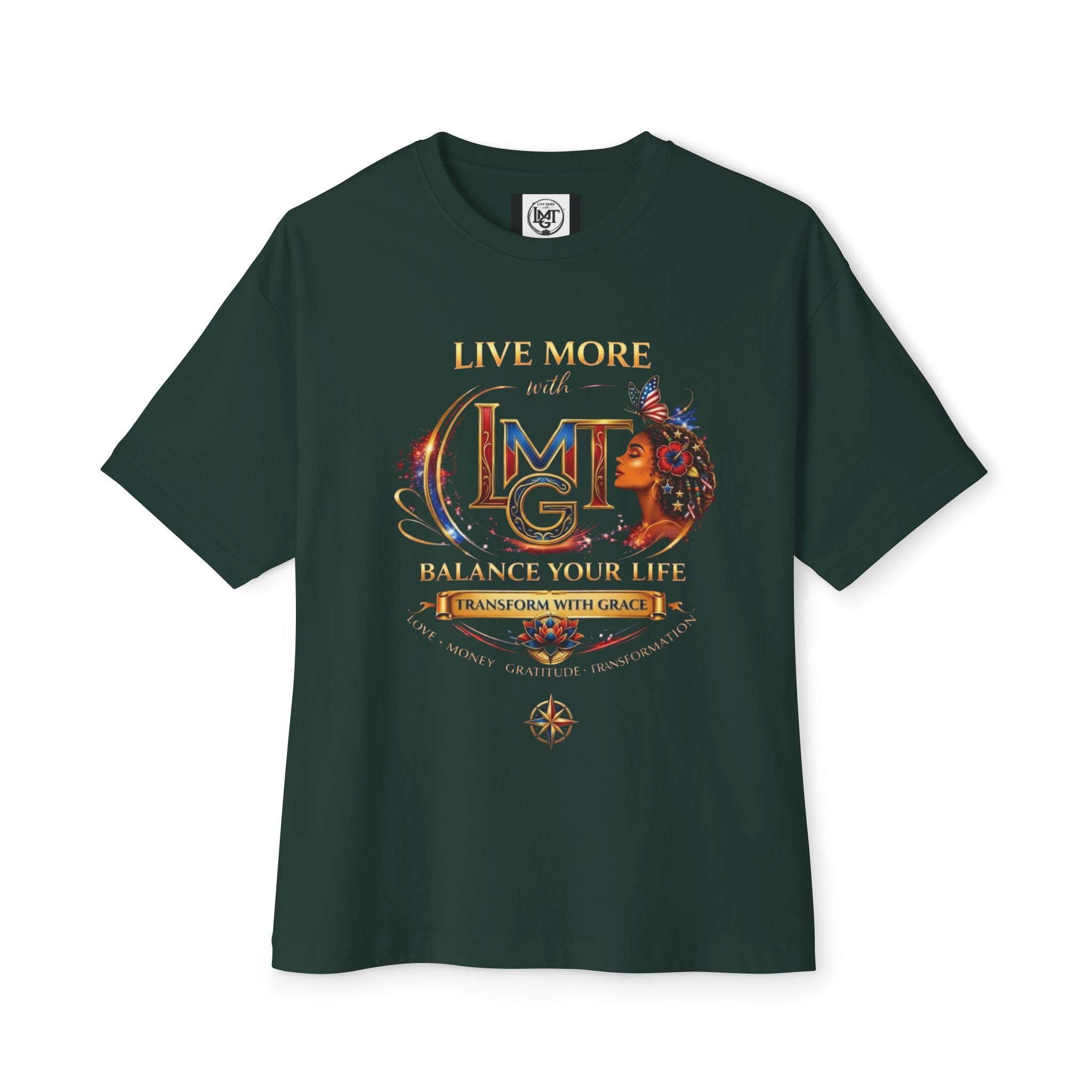 Live More LMGT Transformation USA T-Shirt | Plain T-Shirt, Oversized Fit