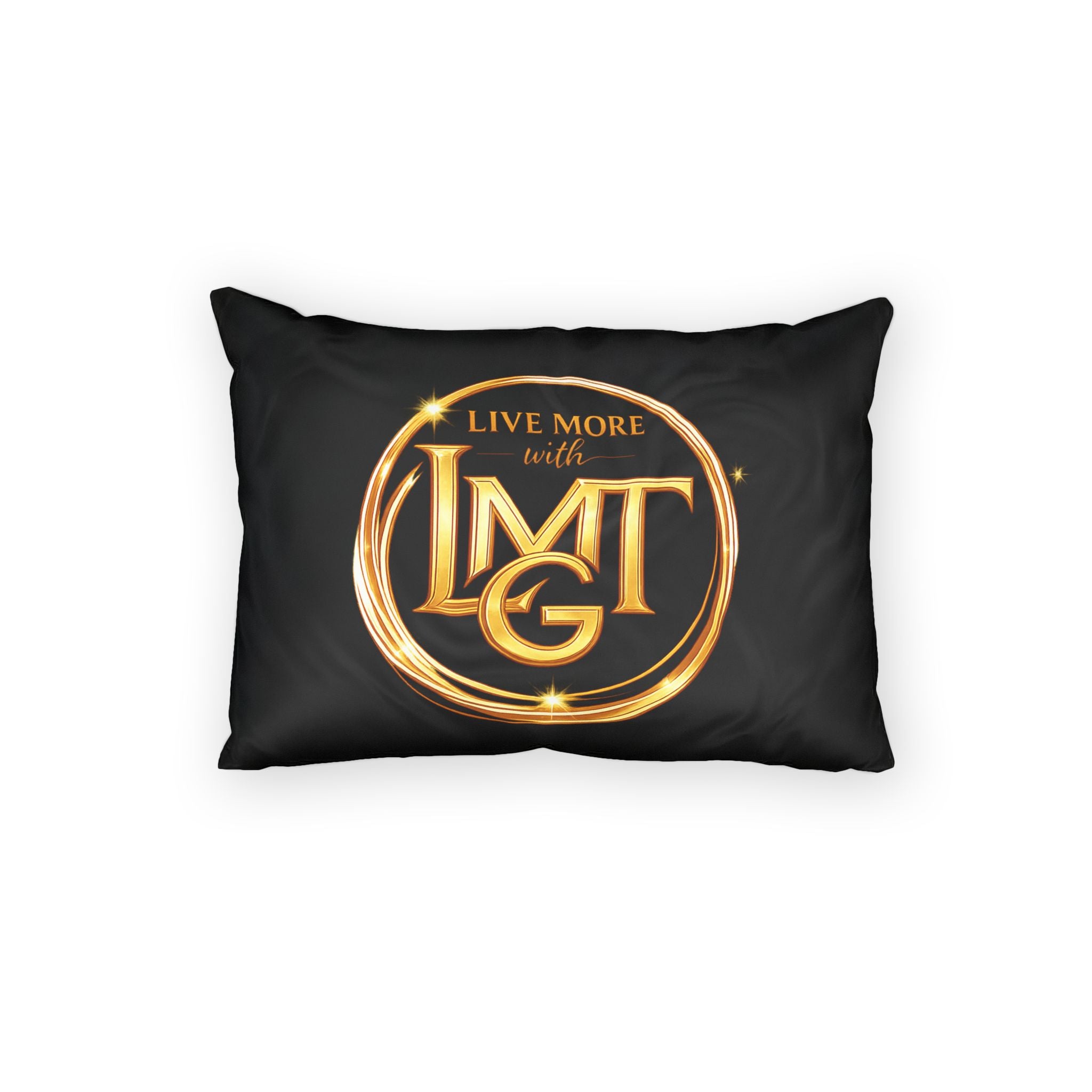 Live More with LMTG Gold Logo Pillow Sham