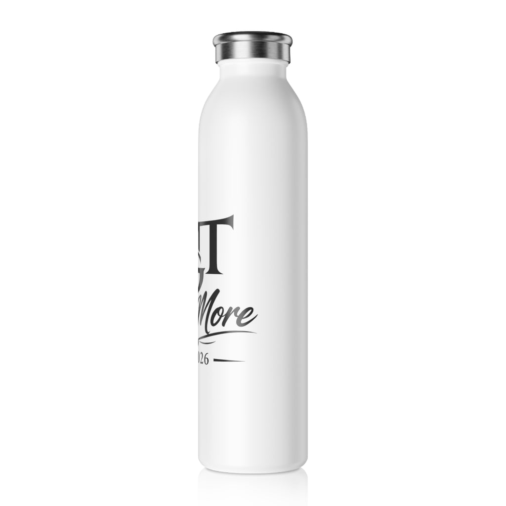 Slim Water Bottle — "LMGT Live More" Black & White Stainless Steel Insulated Bottle, Est. 2026