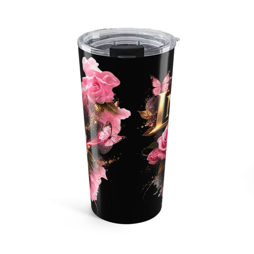 20oz Floral LMGT Tumbler — Elegant Monogram Drinkware