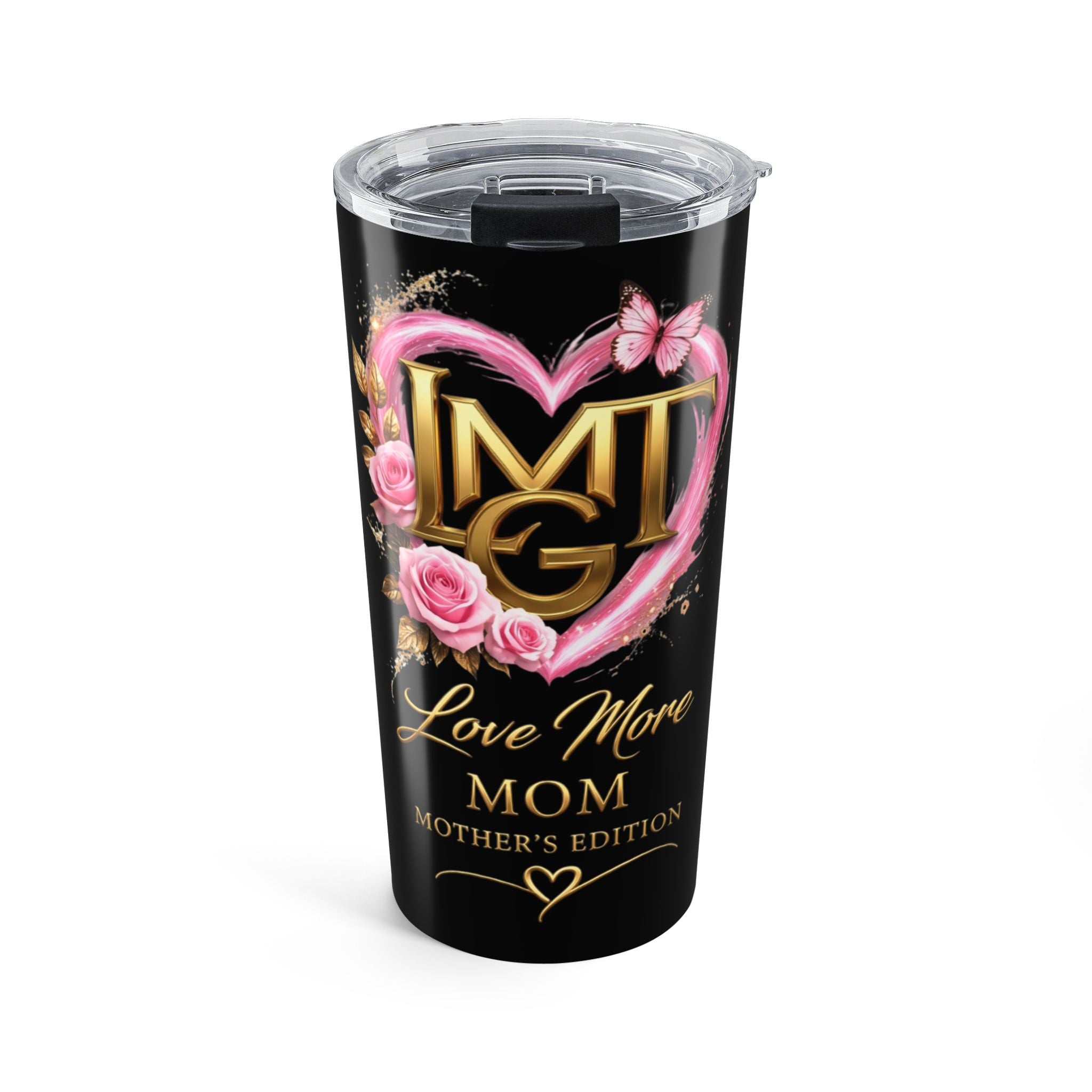 Happy Mother’s Day Love More "MOM" 20oz Tumbler —  Floral Heart Travel Mug