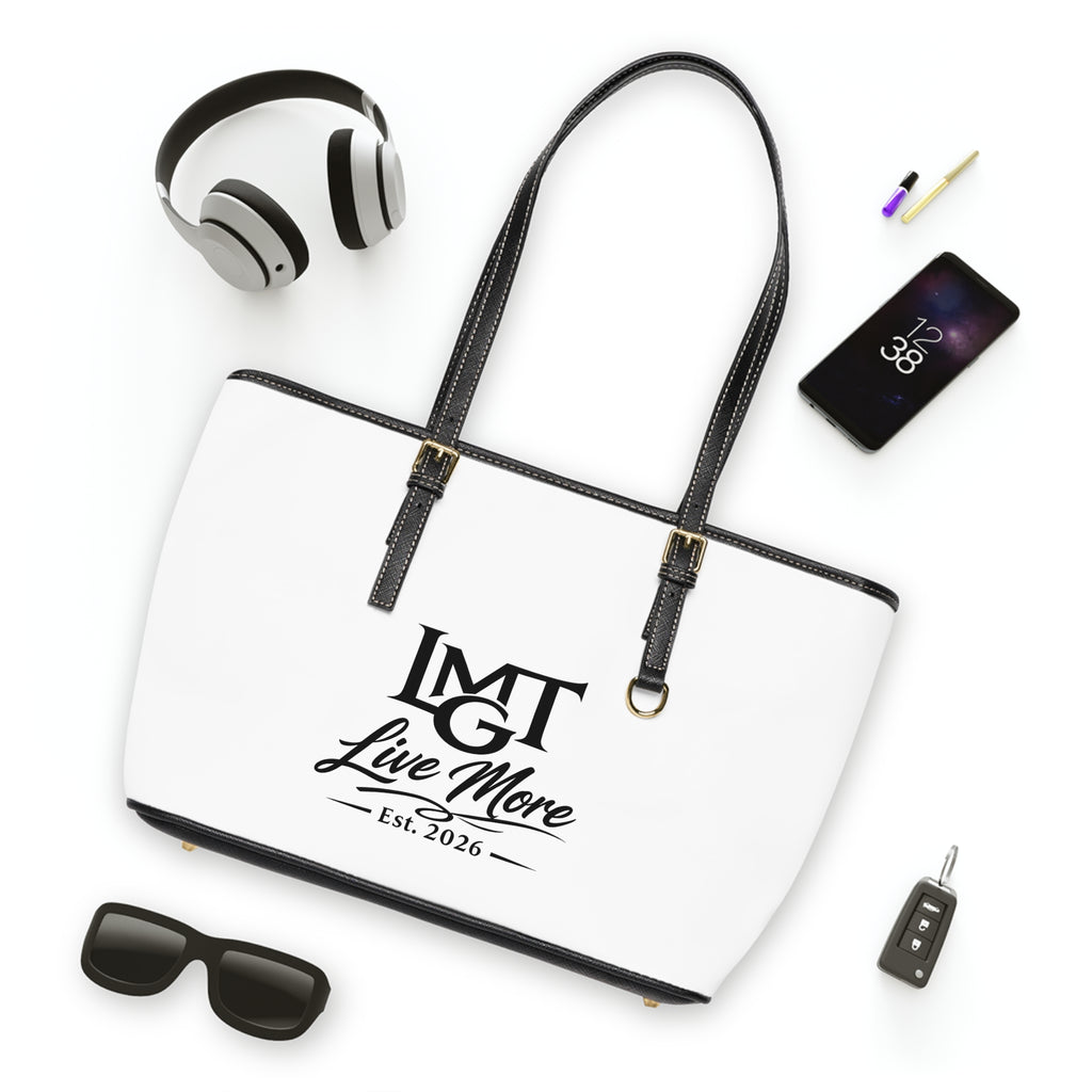 PU Leather Shoulder Bag — Live More Logo Tote (Est. 2026)