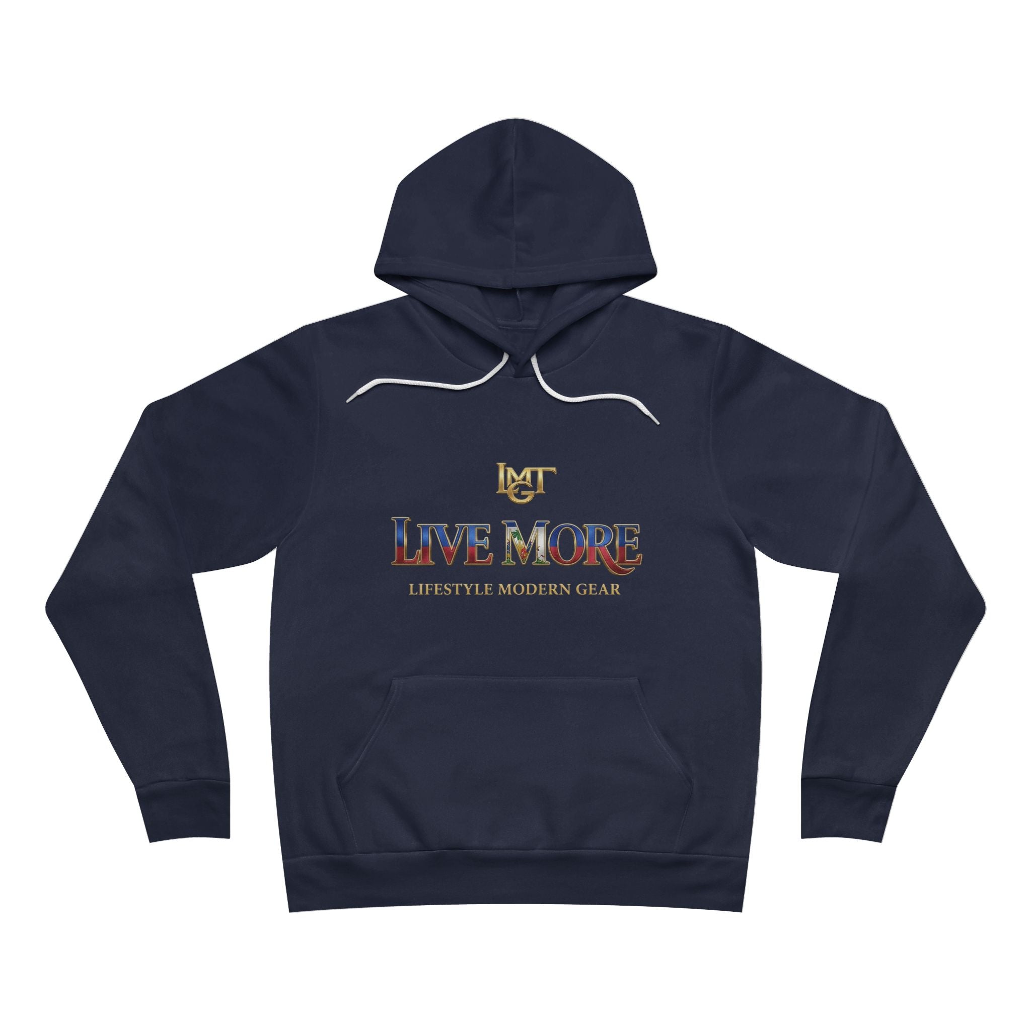 Live More Hoodie — 'Haitian Global Tribe' Motivational Pullover with Tropical Crest