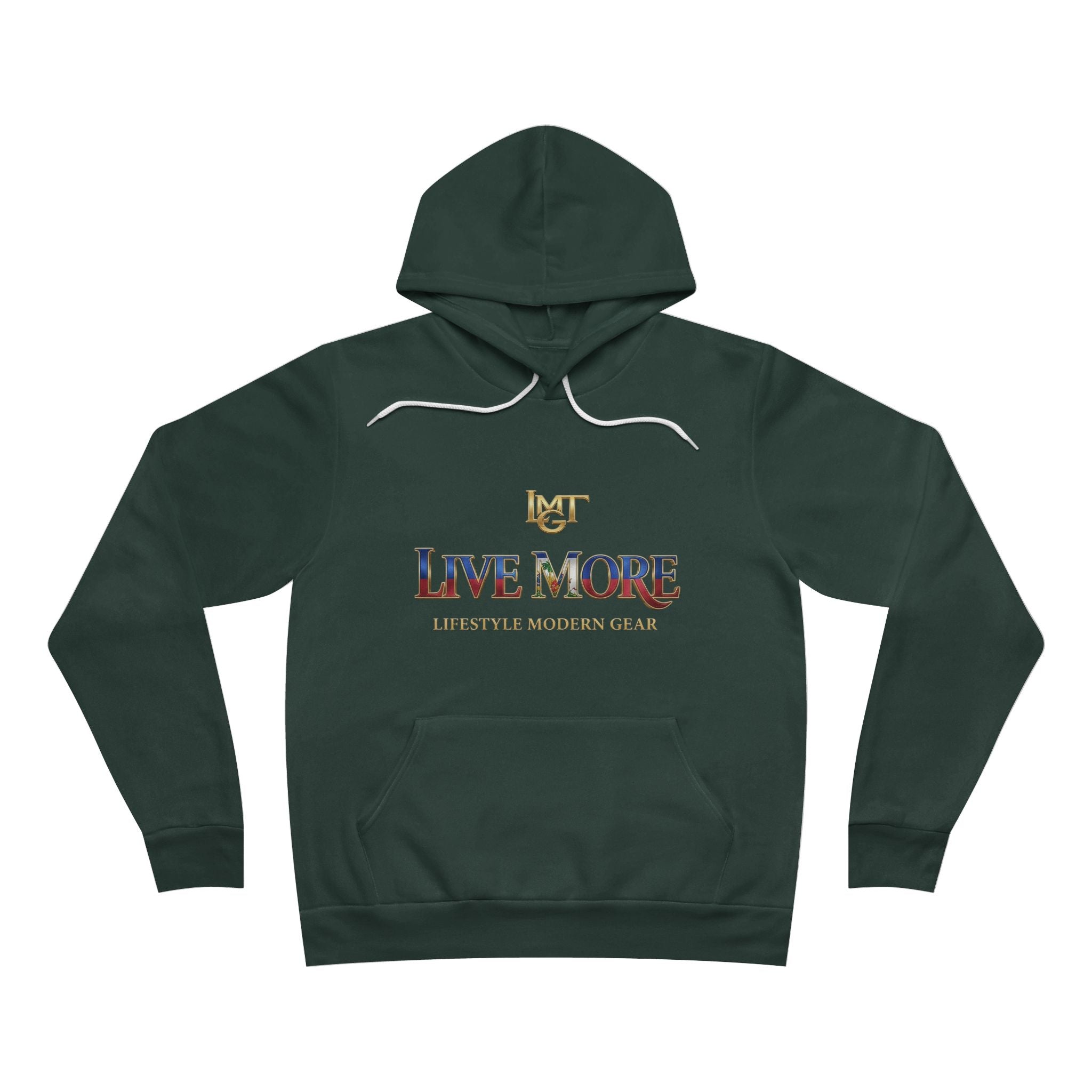 Live More Hoodie — 'Haitian Global Tribe' Motivational Pullover with Tropical Crest