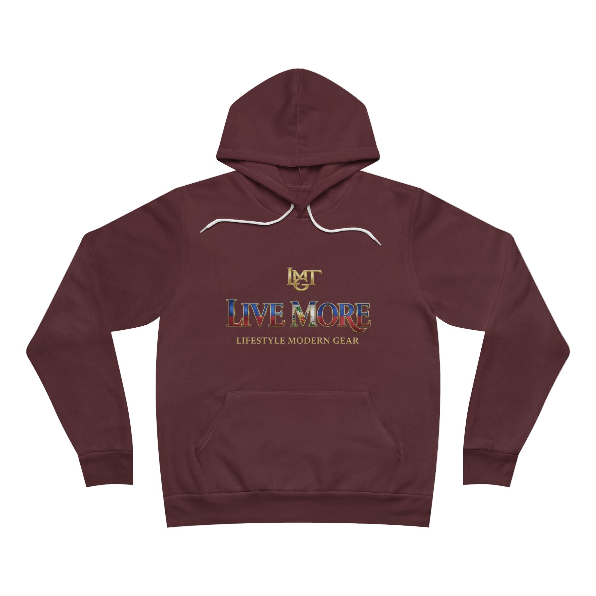 Live More Hoodie — 'Haitian Global Tribe' Motivational Pullover with Tropical Crest