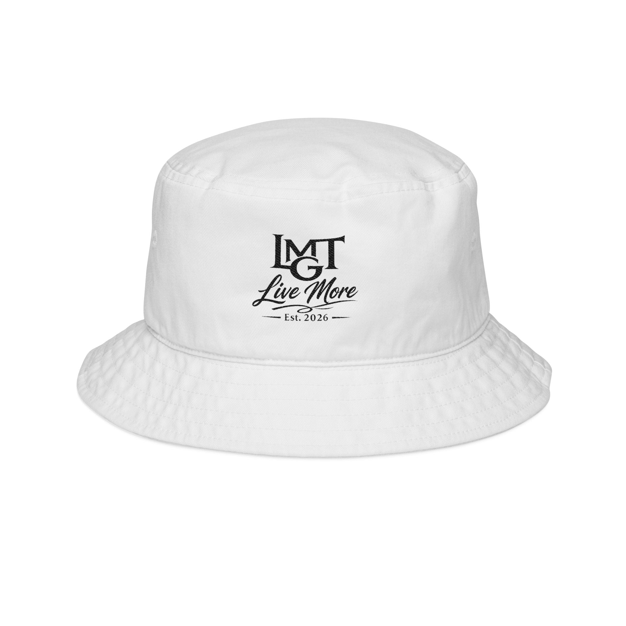 Embroidered "Live More" Bucket Hat — Casual Travel & Festival Sun Hat