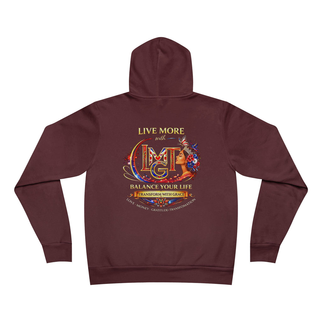 Live More Hoodie — 'British Global Tribe' Motivational Pullover with Tropical Crest