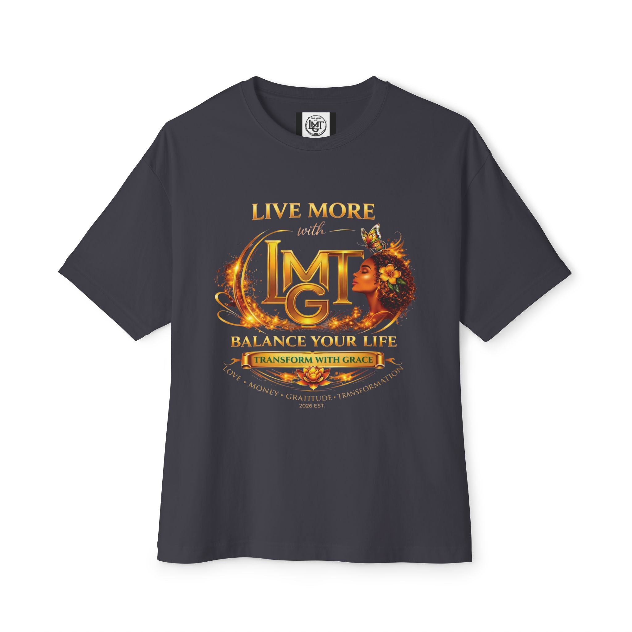 Live More LMGT Transformation with Grace T-Shirt | Plain T-Shirt, Oversized Fit