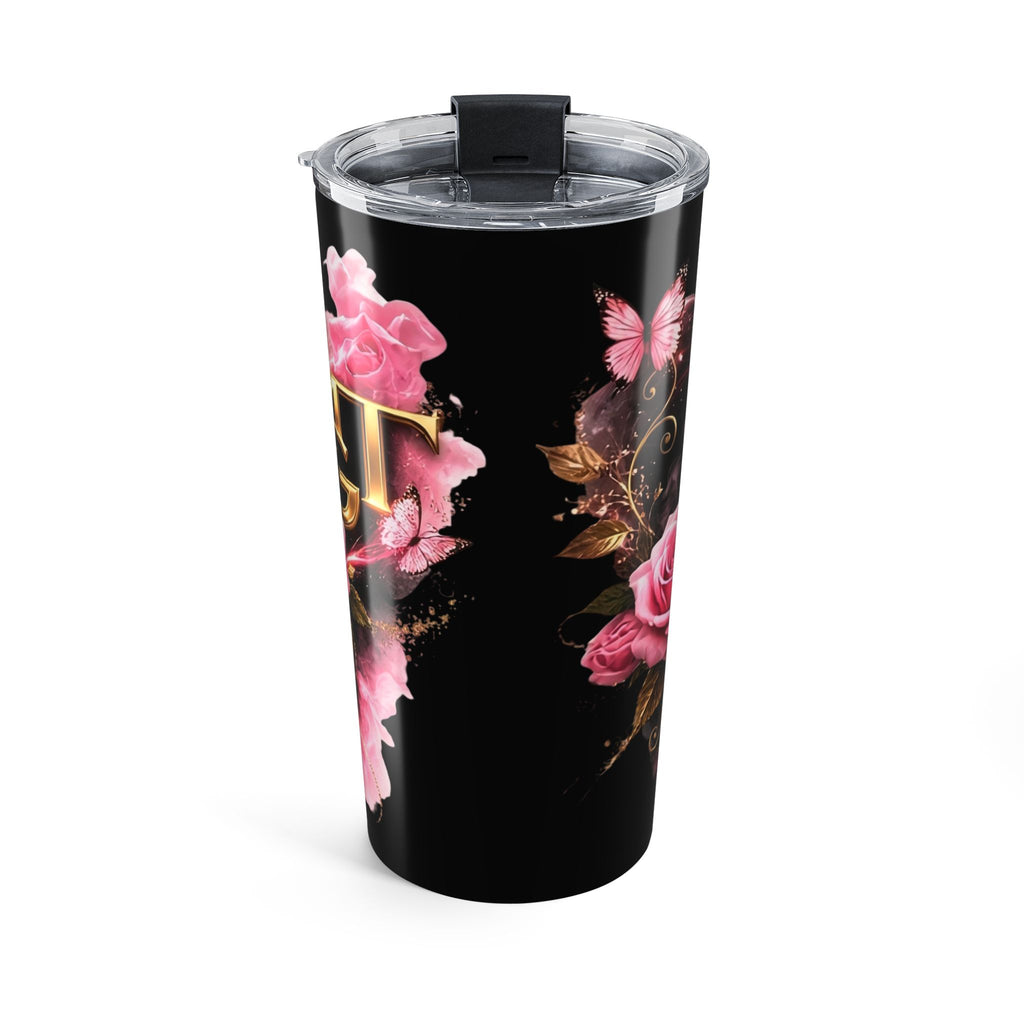 20oz Floral LMGT Tumbler — Elegant Monogram Drinkware