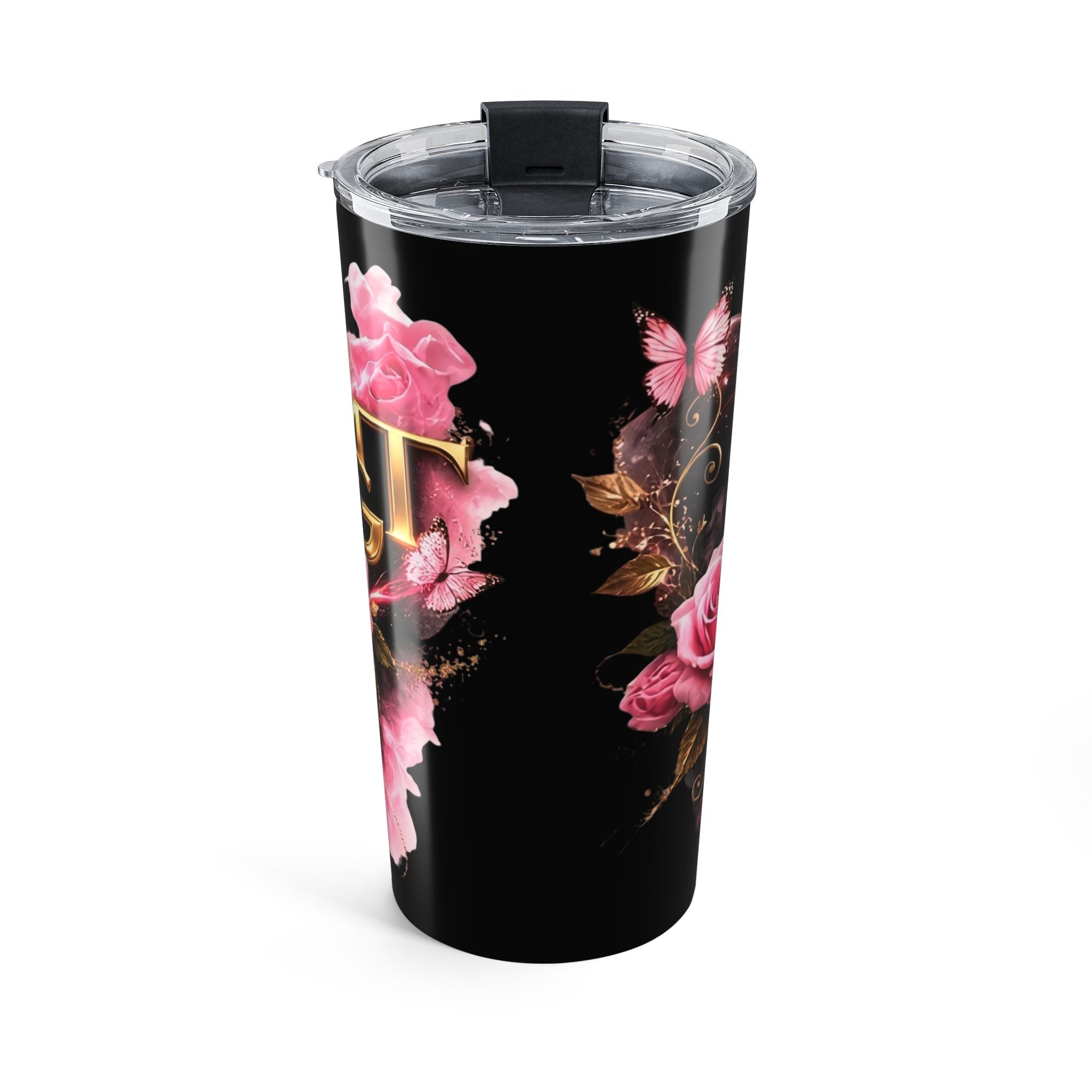 20oz Floral LMGT Tumbler — Elegant Monogram Drinkware