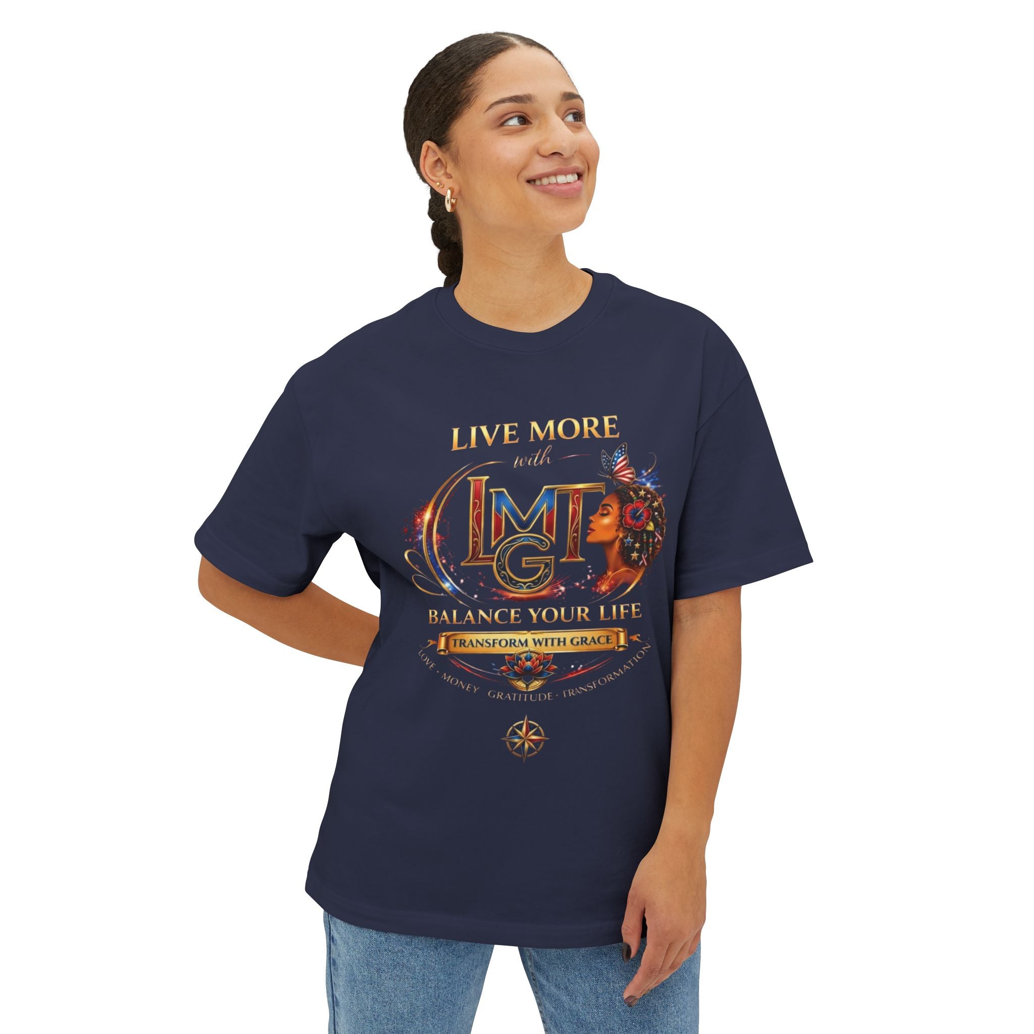 Live More LMGT Transformation USA T-Shirt | Plain T-Shirt, Oversized Fit
