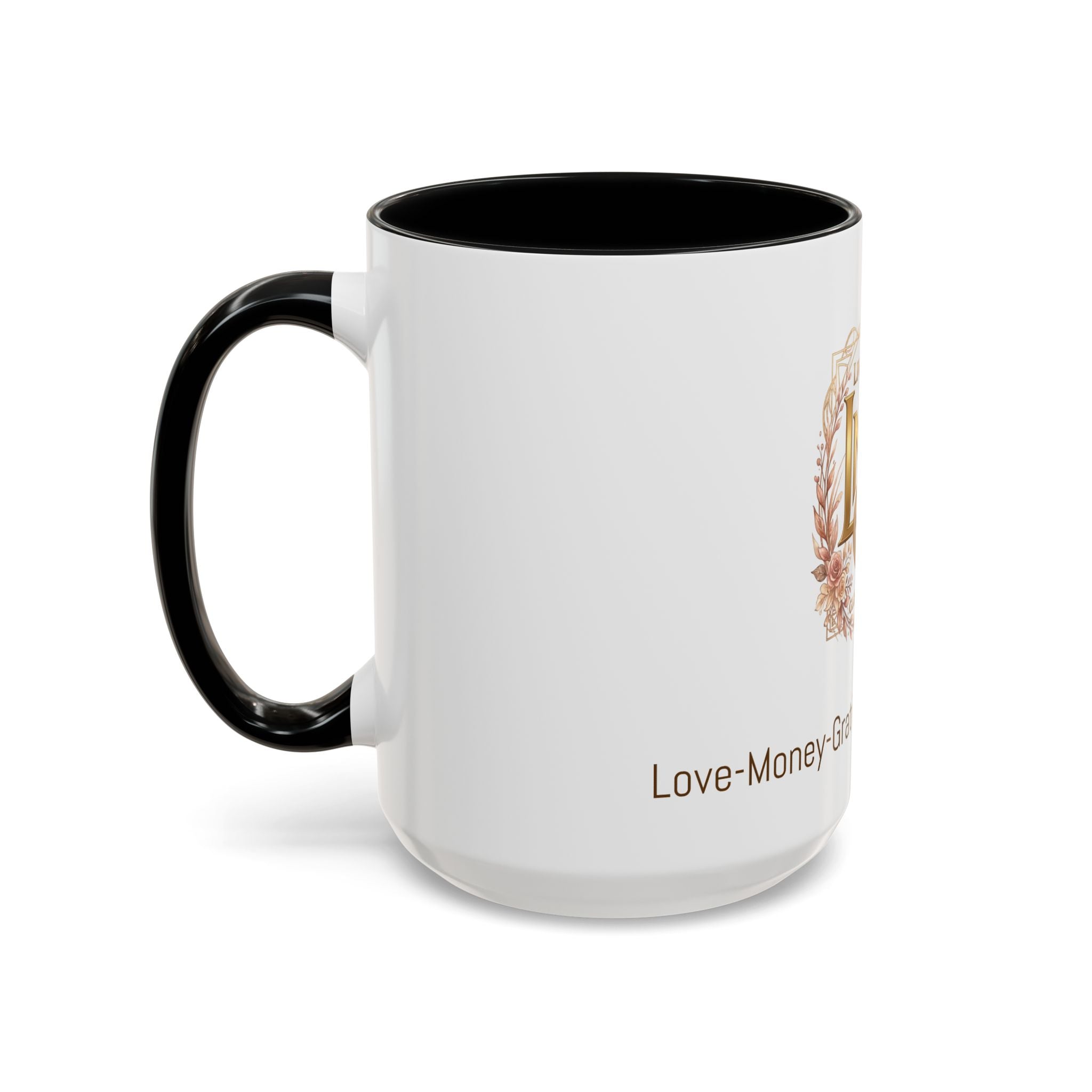 LMGT Global Tribe Accent Coffee Mug — 'Money·Gratitude·Transformation' Inspirational Black 11/15oz