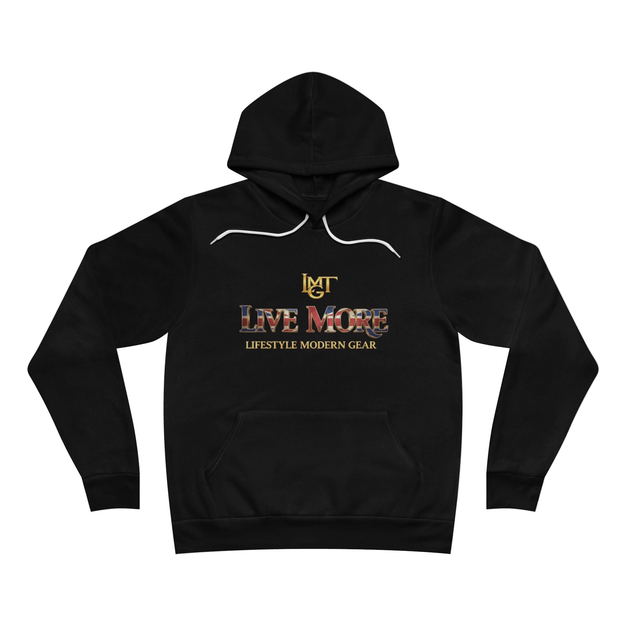 Live More Hoodie — 'British Global Tribe' Motivational Pullover with Tropical Crest