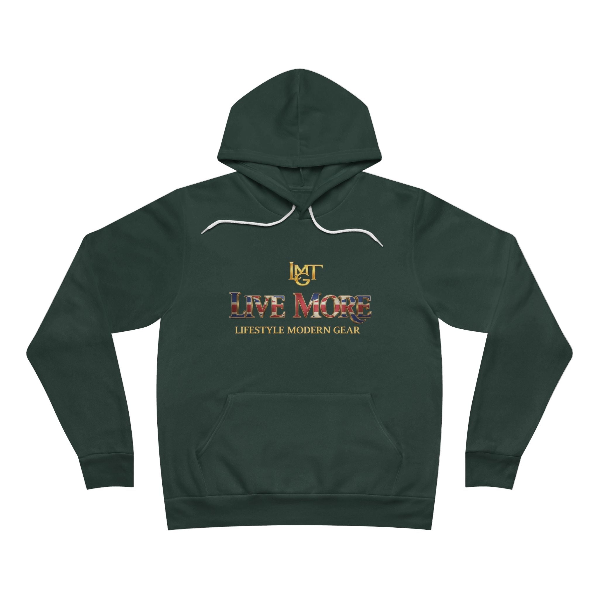Live More Hoodie — 'British Global Tribe' Motivational Pullover with Tropical Crest