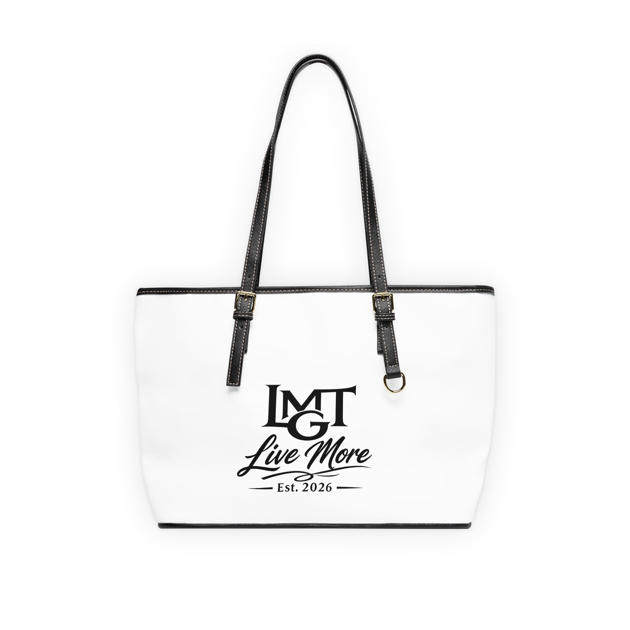 PU Leather Shoulder Bag — Live More Logo Tote (Est. 2026)