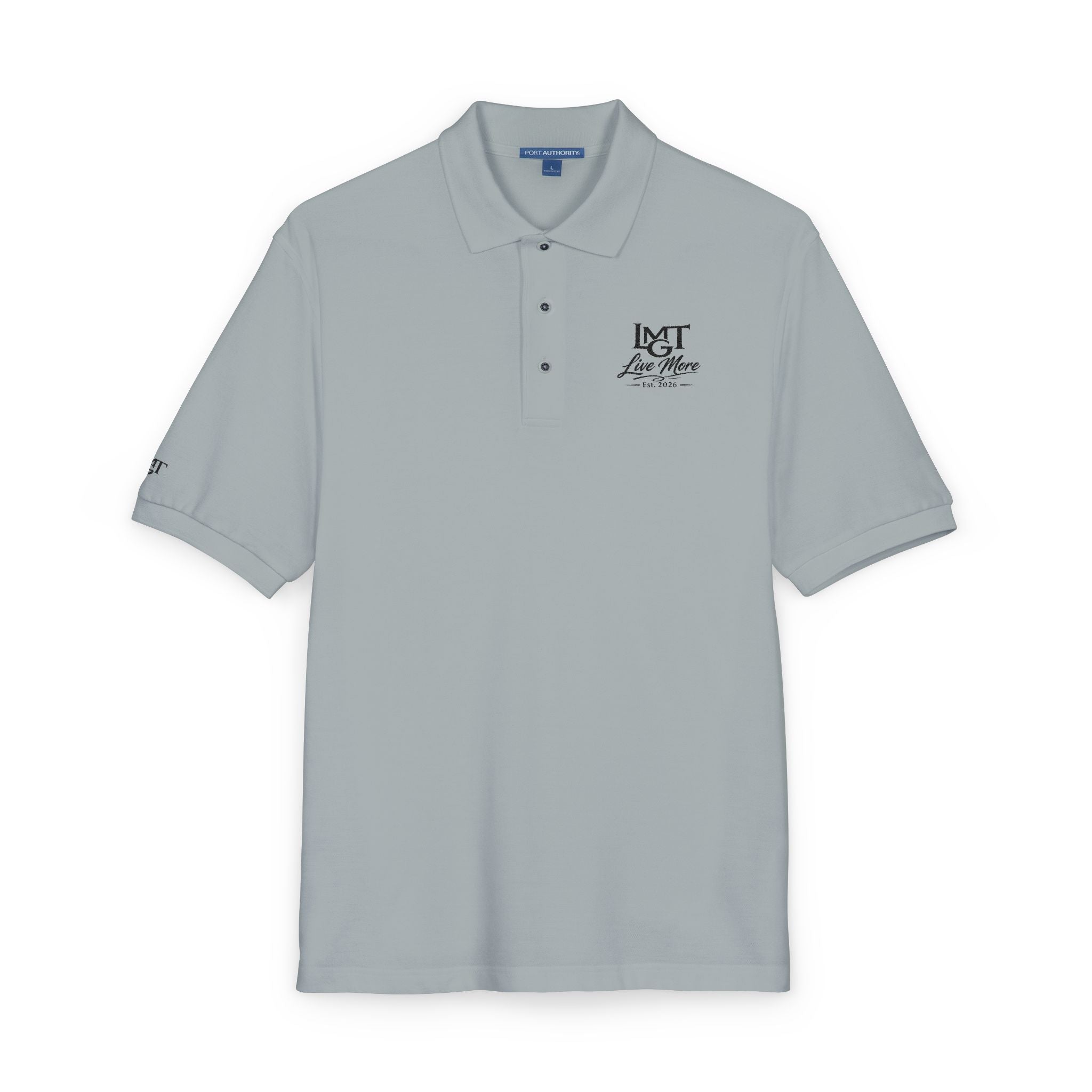 Embroidered 'Live More' Polo Shirt